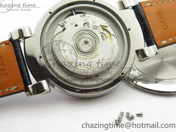 MIROTIME 0201 Da Vinci IW356601 SS TW 1:1 Best Edition Blue Dial On Black Leather Strap A Durable 7239